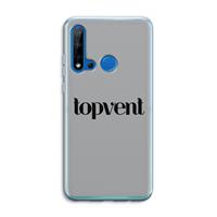 CaseCompany Topvent Grijs Zwart: Huawei P20 Lite (2019) Transparant Hoesje