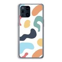 CaseCompany Memphis Shapes Blue: Oppo Find X3 Pro Transparant Hoesje