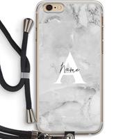 CaseCompany Ivory Marble: iPhone 6 PLUS / 6S PLUS Transparant Hoesje met koord