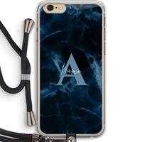 CaseCompany Midnight Marble: iPhone 6 PLUS / 6S PLUS Transparant Hoesje met koord