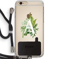 CaseCompany Green Brush: iPhone 6 PLUS / 6S PLUS Transparant Hoesje met koord