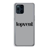 CaseCompany Topvent Grijs Zwart: Oppo Find X3 Pro Transparant Hoesje