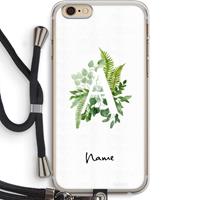 CaseCompany Green Brush: iPhone 6 PLUS / 6S PLUS Transparant Hoesje met koord