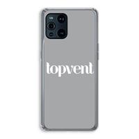 CaseCompany Topvent Grijs Wit: Oppo Find X3 Pro Transparant Hoesje