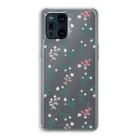 CaseCompany Small white flowers: Oppo Find X3 Pro Transparant Hoesje
