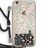 CaseCompany Sierlijke bloemen: iPhone 6 PLUS / 6S PLUS Transparant Hoesje met koord