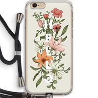 CaseCompany Hello bloemen: iPhone 6 PLUS / 6S PLUS Transparant Hoesje met koord