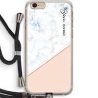 CaseCompany Marmer in stijl: iPhone 6 PLUS / 6S PLUS Transparant Hoesje met koord