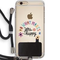CaseCompany Happy days: iPhone 6 PLUS / 6S PLUS Transparant Hoesje met koord