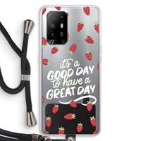 CaseCompany Don't forget to have a great day: Oppo A95 5G Transparant Hoesje met koord