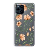 CaseCompany Peachy flowers: Oppo Find X3 Transparant Hoesje