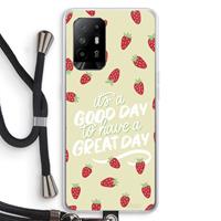 CaseCompany Don't forget to have a great day: Oppo A95 5G Transparant Hoesje met koord