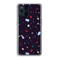 CaseCompany Dark Rounded Terrazzo: Oppo Find X3 Transparant Hoesje