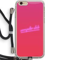 CaseCompany Vice Glow: iPhone 6 PLUS / 6S PLUS Transparant Hoesje met koord