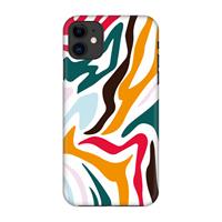 CaseCompany Colored Zebra: Volledig geprint iPhone 11 Hoesje