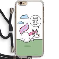 CaseCompany Unicorn: iPhone 6 PLUS / 6S PLUS Transparant Hoesje met koord