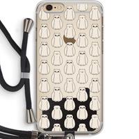 CaseCompany Uilen: iPhone 6 PLUS / 6S PLUS Transparant Hoesje met koord