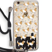 CaseCompany Doggy: iPhone 6 PLUS / 6S PLUS Transparant Hoesje met koord