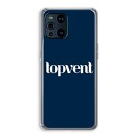 CaseCompany Topvent Navy: Oppo Find X3 Transparant Hoesje