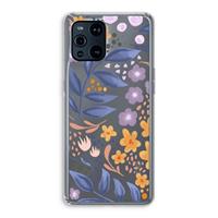 CaseCompany Flowers with blue leaves: Oppo Find X3 Transparant Hoesje