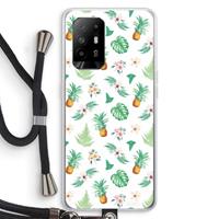 CaseCompany Ananas bladeren: Oppo A95 5G Transparant Hoesje met koord