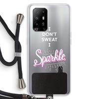 CaseCompany Sparkle quote: Oppo A95 5G Transparant Hoesje met koord