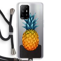 CaseCompany Grote ananas: Oppo A95 5G Transparant Hoesje met koord