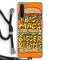 CaseCompany Big Macs Bigger Dreams: Oppo A91 Transparant Hoesje met koord