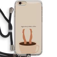CaseCompany Aggressively drinks coffee: iPhone 6 PLUS / 6S PLUS Transparant Hoesje met koord
