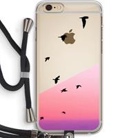 CaseCompany Fly away: iPhone 6 PLUS / 6S PLUS Transparant Hoesje met koord