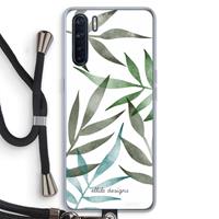 CaseCompany Tropical watercolor leaves: Oppo A91 Transparant Hoesje met koord