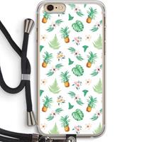 CaseCompany Ananas bladeren: iPhone 6 PLUS / 6S PLUS Transparant Hoesje met koord