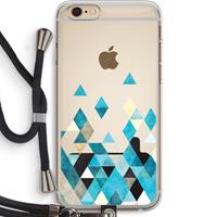 CaseCompany Gekleurde driehoekjes blauw: iPhone 6 PLUS / 6S PLUS Transparant Hoesje met koord
