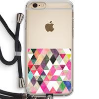 CaseCompany Gekleurde driehoekjes: iPhone 6 PLUS / 6S PLUS Transparant Hoesje met koord