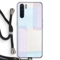 CaseCompany Square pastel: Oppo A91 Transparant Hoesje met koord