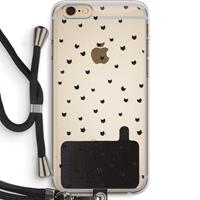 CaseCompany Kleine kattenkopjes: iPhone 6 PLUS / 6S PLUS Transparant Hoesje met koord