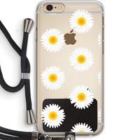 CaseCompany Margrietjes: iPhone 6 PLUS / 6S PLUS Transparant Hoesje met koord