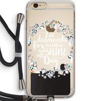 CaseCompany Diamonds: iPhone 6 PLUS / 6S PLUS Transparant Hoesje met koord