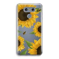 CaseCompany Sunflower and bees: LG G6 Transparant Hoesje