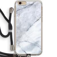 CaseCompany Witte marmer: iPhone 6 PLUS / 6S PLUS Transparant Hoesje met koord