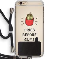 CaseCompany Fries before guys: iPhone 6 PLUS / 6S PLUS Transparant Hoesje met koord