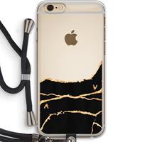 CaseCompany Gouden marmer: iPhone 6 PLUS / 6S PLUS Transparant Hoesje met koord
