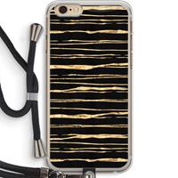 CaseCompany Gouden strepen: iPhone 6 PLUS / 6S PLUS Transparant Hoesje met koord
