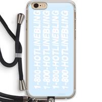 CaseCompany Hotline bling blue: iPhone 6 PLUS / 6S PLUS Transparant Hoesje met koord
