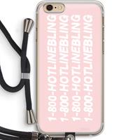 CaseCompany Hotline bling pink: iPhone 6 PLUS / 6S PLUS Transparant Hoesje met koord