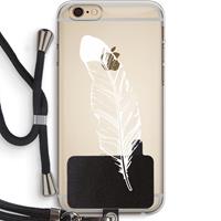 CaseCompany Pluim: iPhone 6 PLUS / 6S PLUS Transparant Hoesje met koord