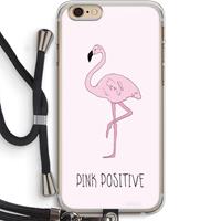 CaseCompany Pink positive: iPhone 6 PLUS / 6S PLUS Transparant Hoesje met koord