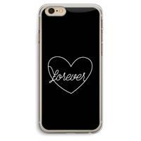 CaseCompany Forever heart black: iPhone 6 Plus / 6S Plus Transparant Hoesje