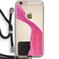 CaseCompany Paarse stroom: iPhone 6 PLUS / 6S PLUS Transparant Hoesje met koord