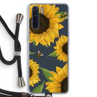 CaseCompany Sunflower and bees: Oppo A91 Transparant Hoesje met koord